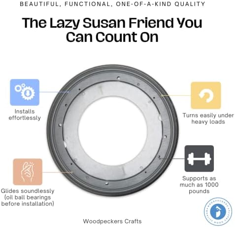 Lazy Susan Hardware, 12 inch, 1,000 lbs. Load Capacity, Pack of 10 Steel Lazy Susan Turntable Ball Bearing, by Woodpecke