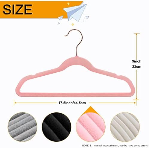 50+10 Pack Non-Slip Velvet Hangers Suit Clothes Hanger Space Saving Hangers 15~20LBS Heavy Duty 17.5"