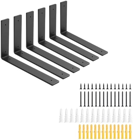 10 Inch Heavy Duty Floating Shelf L Brackets, 160 lbs, 6 Pack