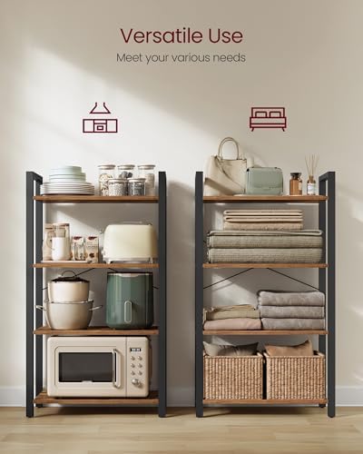 VASAGLE 4-Tier Bookshelf, Bookcase with Shelves, Storage Shelf, Living Room