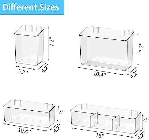 Adhesive Mount Storage Organizer Container Basket Bins, Plastic Over Cabinet Door Organizer, Pantry Wall Organization, B