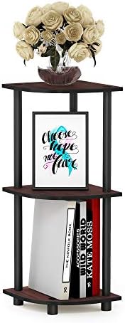 Furinno TURN-N-TUBE Corner Shelf, 3-Tier Corner Bookshelf, Display Storage Shelves with Open Shelves, for Organization a