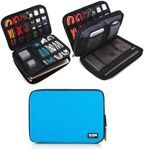 BUBM Double Layer Electronic Accessories Organizer, Travel Gear Bag for Cables, USB Flash Drive, Plug and More, Perfect 