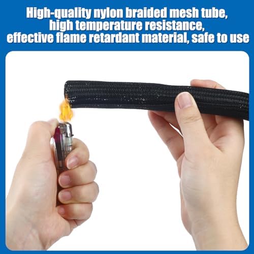 Pangda 50 ft Split Wire Loom Tubing Cable Sleeve Cord Protector, 1/4 Inch