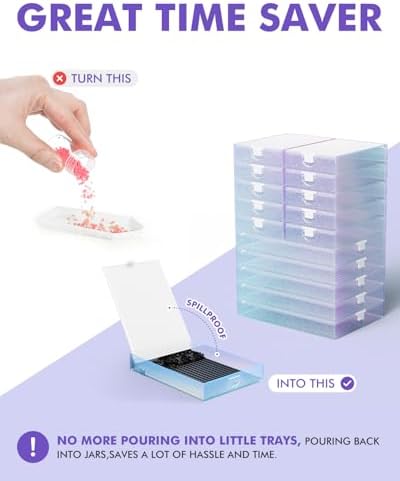 2-in-1 Diamond Art Trays With Lids,Anti-static Diamond Art Storage Containers, Diamond Art Accessories Diamond Painting 