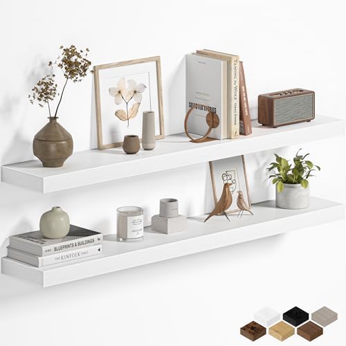 Fun Memories Floating Shelves for Wall 40 Inch, Set of 2 – Wall-Mounted Storage & Display Shelf with Invisible Bracket, 