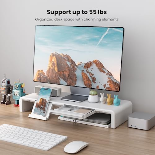 Monitor Stand Riser, Klearlook Foldable Computer Monitor Riser, Height Adjustable Computer Stand, Desk Shelf Riser with 