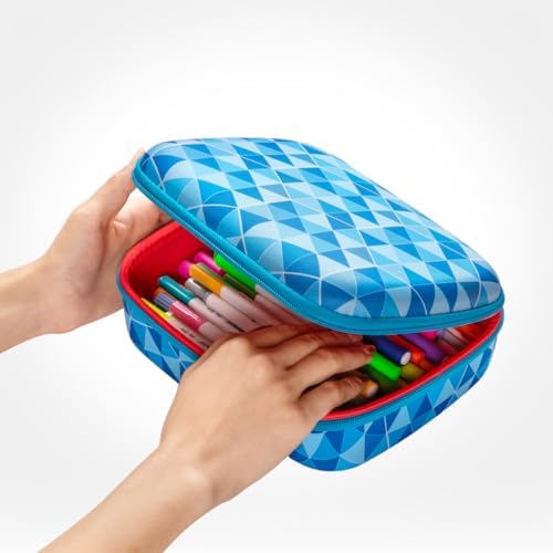 ZIPIT Jumbo Pencil Case, Cute Aesthetic Large Capacity Pencil Box, Blue