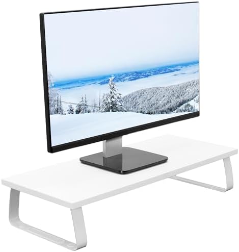 VIVO 24 inch Monitor Stand, Wood & Steel Desktop Riser, Screen, Keyboard, Laptop, Small TV Ergonomic Desk and Tabletop O