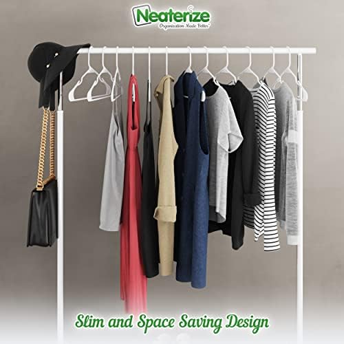 NEATERIZE Plastic Clothes Hangers-Durable Coat and Clothes Hangers-Vibrant Color Hangers-Lightweight Space Saving Laundry Hangers-20, 40, 60 Available (20 Pack - White)