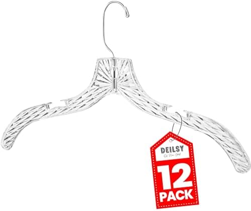 Clothes Hangers Plastic Set of 12 Pack Heavy Duty Hangers Dresses, T-Shirts Shirt Dress Blouse Hangers for Closet Organization Crystal Hanger Women and Men Coat Hanger