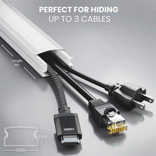 EVEO Cord Hider - 300” Cord Cover Wall Cable Hider, Cable Concealer, Wire Hiders for TV on Wall. Cable Management, Cord 