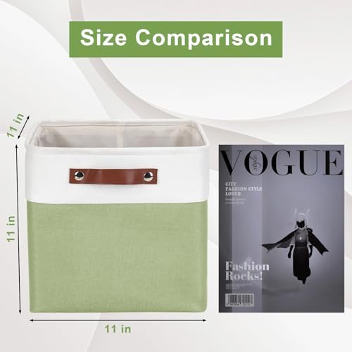 Bagnizer Collapsible Fabric Storage Cubes 11x11 Cube Storage Bins, 4 Pack Closet Baskets Box with Handles for Organizing