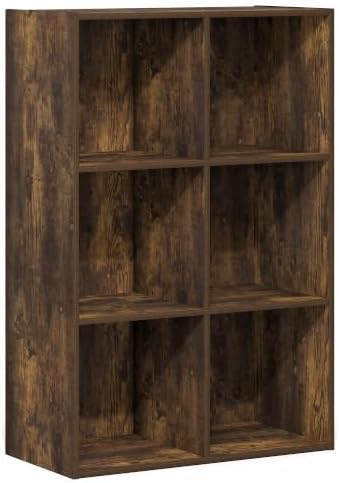 Furinno LUDER Book Shelf, 6-Cube Bookshelf, Bookcase, Amber Pine