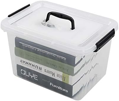 Idomy 1-Pack Clear Plastic Storage Latch Box with Lids, 10 L Storage Bin