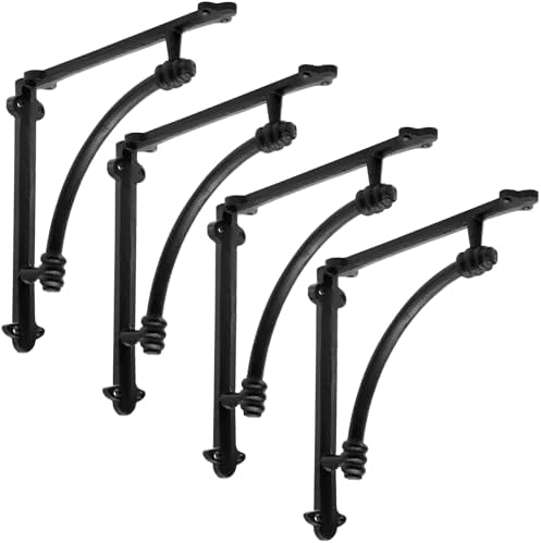 Gisafai 4 Pcs Decorative Shelf Brackets 10 Inch Cast Iron Shelf Brackets