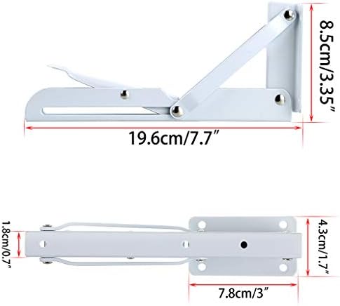 Sumnacon Sturdy Folding Shelf Brackets - Heavy Duty Metal Triangle Table Bench Folding Shelf Brackets, 2 Pcs Folding She
