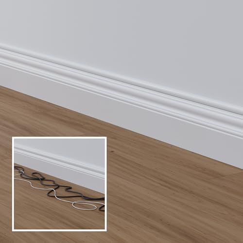 D-Line Half Round Cord Hider, Patented Cable Cover, Hide TV Wall Mount Wires, Raceway for Cords, Decorative Wire Covers,