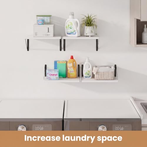 Heimlove Floating Shelves for Wall Set of 3,Light Wood Wall Mounted Bookshelf Decorative Shelf for Living Room Bathroom 