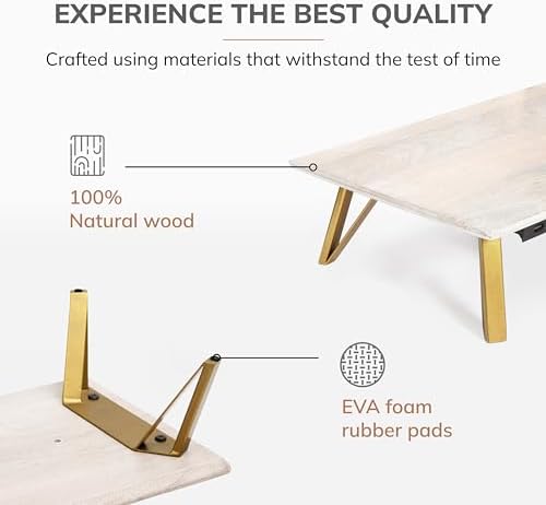 Anji Mountain Monitor Stand for Desk - Desktop Organizer & Laptop Riser, Ergonomic Monitor Riser, Space-Saving, Durable,