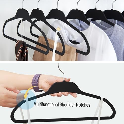 Rubber Coated Hangers 20 Pack, Non-Slip Clothes Hangers