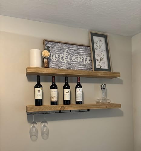 joelsantiques 42 inch Wooden Floating Shelves for Wall - 42x6x2 in, High End Solid Natural Wood, Heavy Duty Bracket, Wal