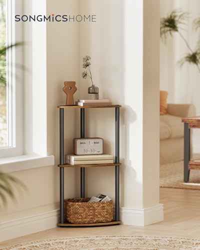 SONGMICS HOME 3-Tier Corner Shelf, Toolless Assembly