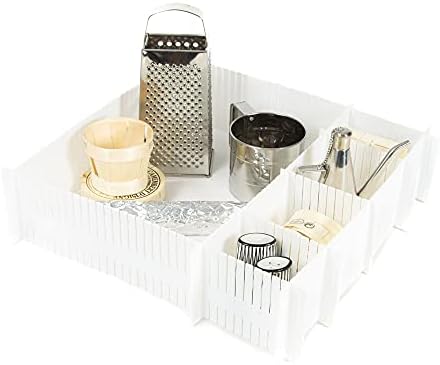 Compactor Set of 6 Dividers, for Underwear and Accessories, Adjustable Length, Polypropylene, White, 44 x 10 cm, RAN5191