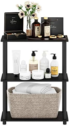 Furinno TURN-N-TUBE Storage Shelves, 3-Tier Book Shelf, Corner Shelf, Toolless Open Shelves, for Organization and Storag