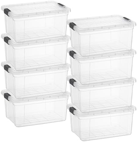 Superio 11 Quart Clear Plastic Storage Boxes with Lids, Stackable Organizer Containers, BPA-Free Storage Bins for Home, 