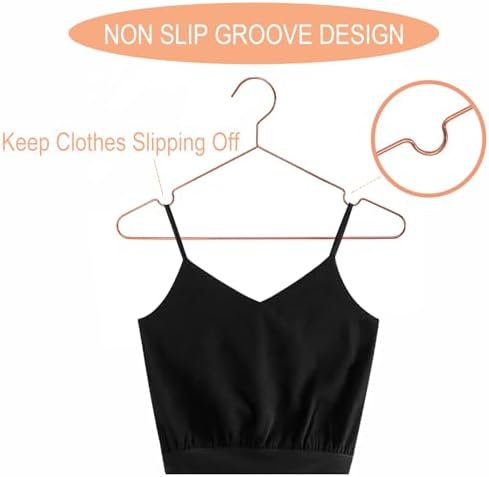 16.5" Rose Gold Copper Clothes Hangers - 30 Pack,Heavy Duty Strong Metal Hanger for Storage Display Sling Organization of Coat Shirts Dresses Jacket Elegant Standard Suit Accessory