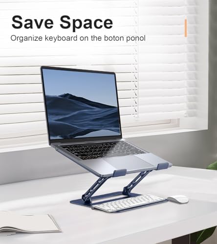 Aoviho Adjustable Laptop Stand for Desk,Portable Laptop Stand Holder and Riser,Foldable Aluminum Notebook Computer Stand