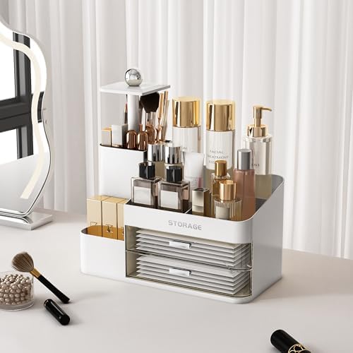 Large Makeup Organizer Countertop with Drawers, Make Up Organizer for Vanity, Makeup Storage Organizer Countertop Makeup