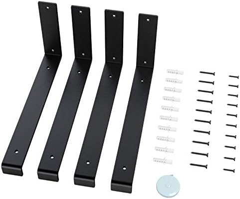 Shelf Brackets 12 Inch Heavy Duty Shelf Brackets Wall Hanging with Screws, 4 Pack Metal Shelf Bracket Decorative Corner 
