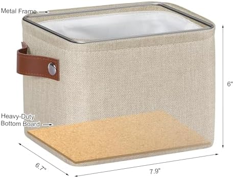Small Fabric Storage Bins, Mini Storage Cubes, 7.8x6.7x5.9 Inch
