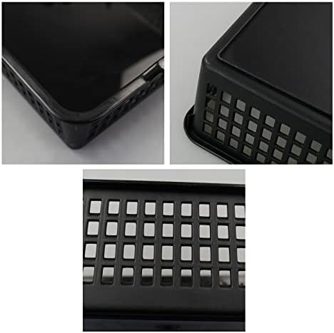6 Pack Plastic Flat Storage Basket (3 Black + 3 Gray)