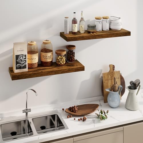 Floating Shelves 36 Inch Long, Deep Floating Shelf for Wall, 36 x 8 Floating Shelves Set of 2, 8 Inch Deep Wall Shelves 