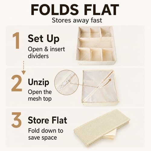 Foldable Clothes Drawer Organizer Fabric Drawer Organizer Bins Multifunctional Dresser Drawer Organizers for Underwear T