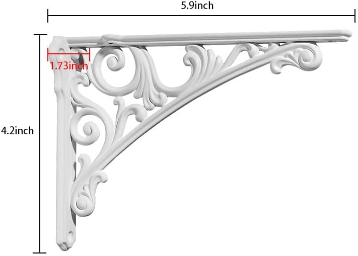 Khtumeware Shelf Bracket 6 Inch, Decorative Brackets for Shelving, Heavy Duty Vintage Ornate Shelf Bracket, Hardware Inc