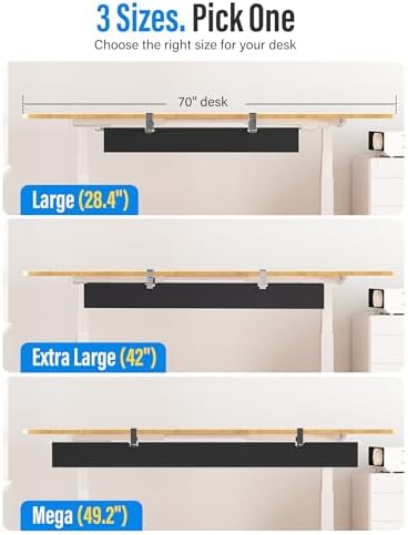 Cinati 49.2" Under Desk Cable Management Tray, Large Fabric Cord Organizer