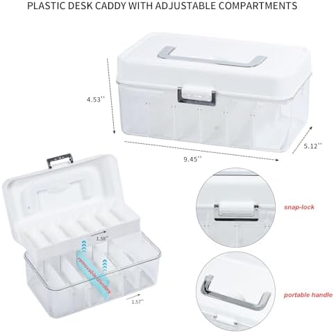 2 Pack Cable Storage Box for Desk Drawer, Plastic
