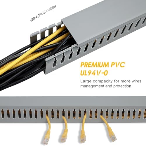 Cable Raceway, 95" Open Slot Cable Management Kit with Upgraded Snap Structure,Wire Cover Cord Hider for Under Desk&Indu