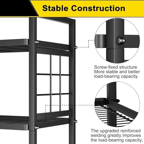 GIOTORENT 6-Wire Standing Storage Shelf for Bathroom Organizers and Storage & Laundry Room Organization, Metal Shelving 