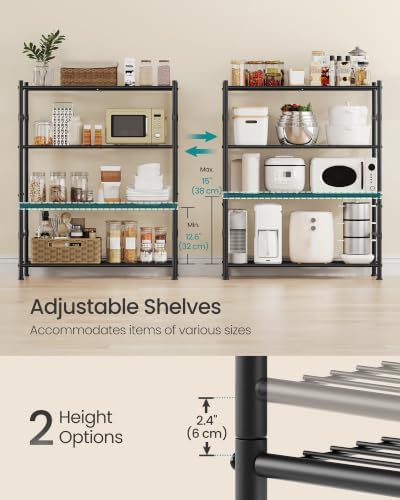 SONGMICS 4-Tier Storage Shelves, 11.8 x 31.5 x 43.7 inch