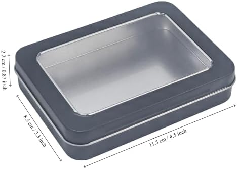 24 Pack Rectangular Metal Storage Tins, Black, 4.5 x 3.3 x 0.87 inch