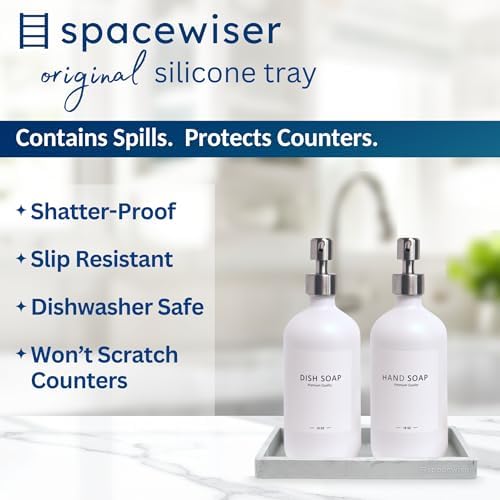 Spacewiser Countertop & Vanity Silicone Tray – 2 PC Small 7.7" Soap Tray