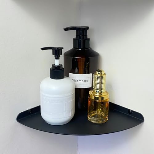 Small Floating Corner Shelves Metal Corner Wall Mounted Shelf Curved Corner Hanging Shelving for Bathroom, Kitchen, Livi