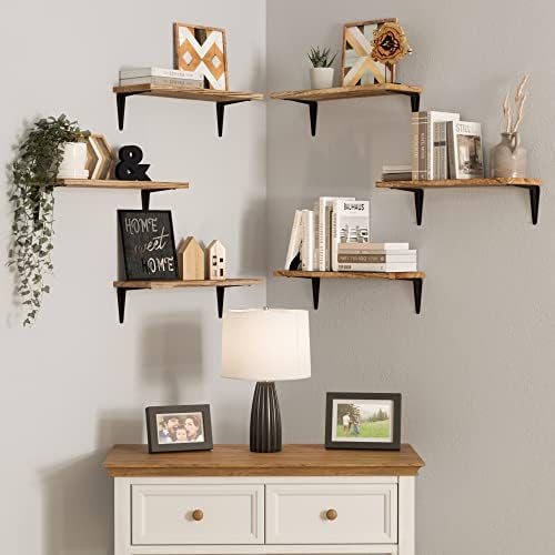 Wallniture Arras Floating Shelves for Wall, 17"x6" Wall Bookshelves & Storage Shelves Living Room Decor, Bedroom, Home O
