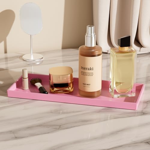 Vanity and Bathroom Tray, 15" ABS Countertop Organizer,Waterproof Vanity Tray for Toilet Tank,Perfume,Soap,Keys,Bathroom