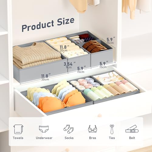 DIMJ Drawer Organizer Clothes Storage - 21 Pack Baby Dresser Organizer for Nursery Closet Organization, Fabric Drawer Or